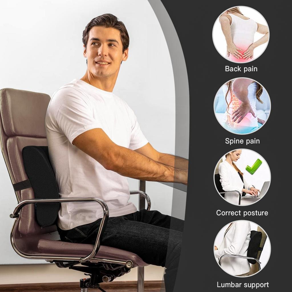 Back Pain Relief Lumbar Spine Support Pillow Memory Foam