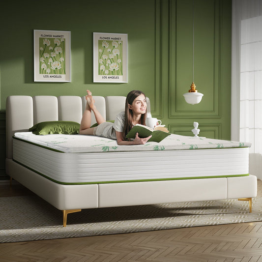 Living Today Mattresses 4cm Memory Foam Mattress Topper with Bamboo Cover - Queen