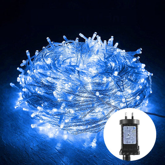 Living Today Inflatable Party Decorations 600 Low Voltage Bluetooth Control LED Icicle Fairy Lights 8 Function Christmas Decoration Blue