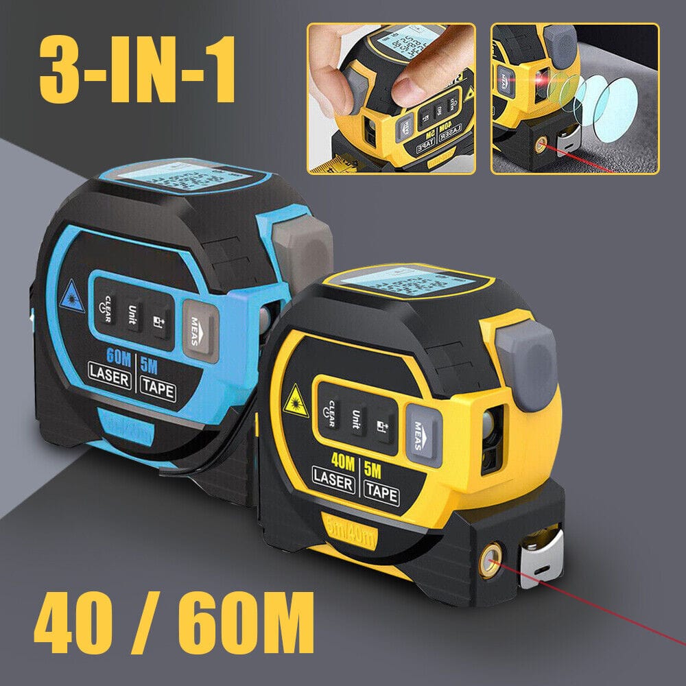 Living Today laser tape measure 60m Laser Measure, Cross-line Laser Level, 5m Tape Measure Yellow