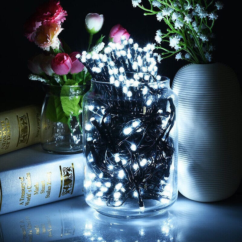 Living Today Inflatable Party Decorations 100 Battery Powered LED Fairy Lights 8 Function Memory Hold Christmas Decoration Cool White