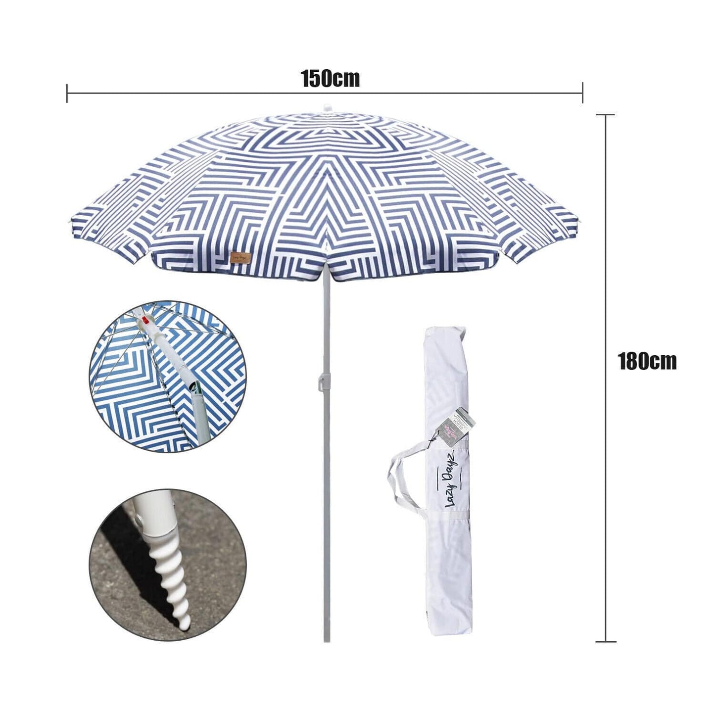 Lazy Dayz Beach Accessories Lazy Dayz Beach Umbrella - Makena