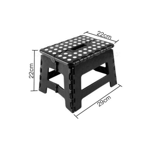Living Today Stool Portable Plastic Foldable Chair Outdoor Bathroom Kitchen Adult Kids Black