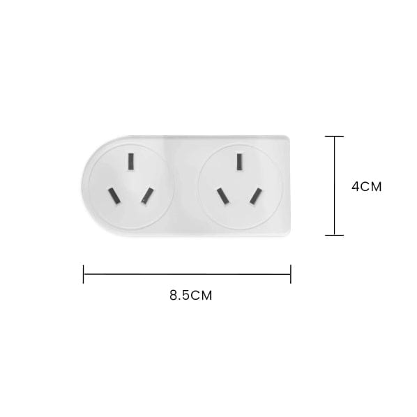 plugd Extension Cords 2 Pack x 2400W Double Adapter Right & Left Hand