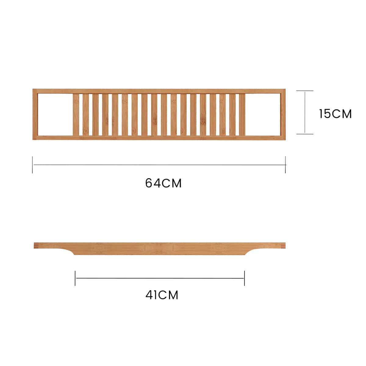 Living Today Bamboo Bath Caddy 64x15cm