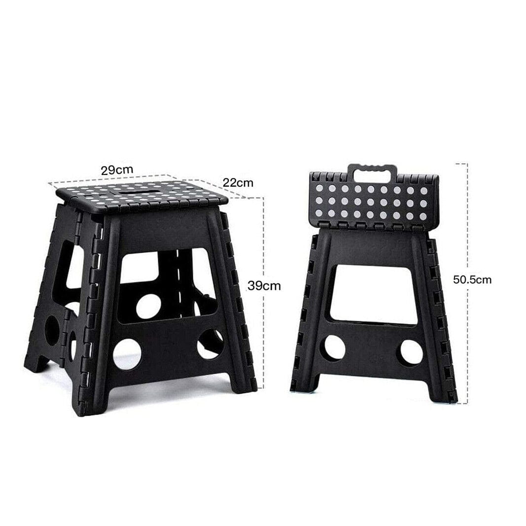 Living Today Large Plastic Folding Stool Portable Chair Outdoor Camping Black