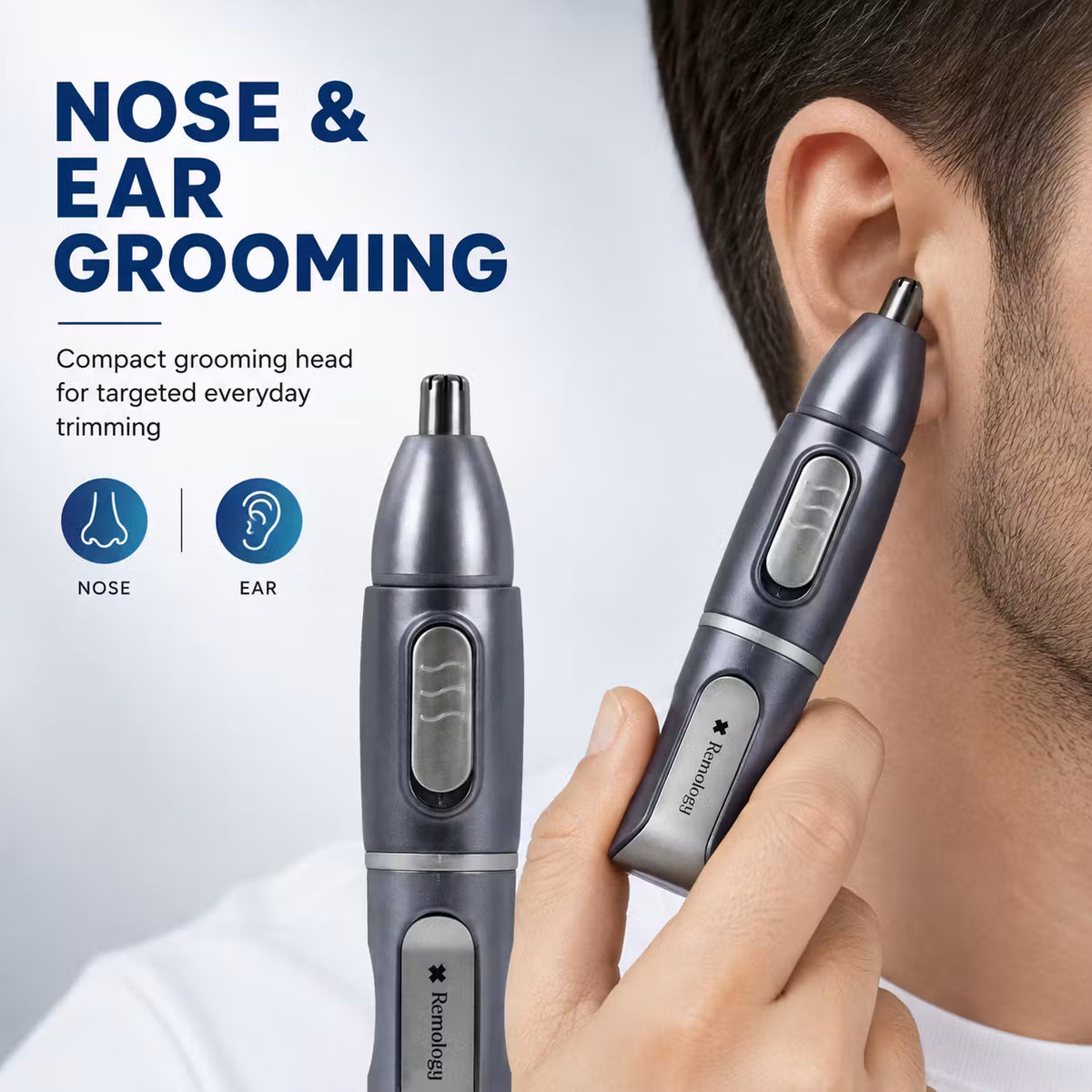 Remology 2-in-1 Men's Nose, Ear & Beard Detail Trimmer Grooming Kit