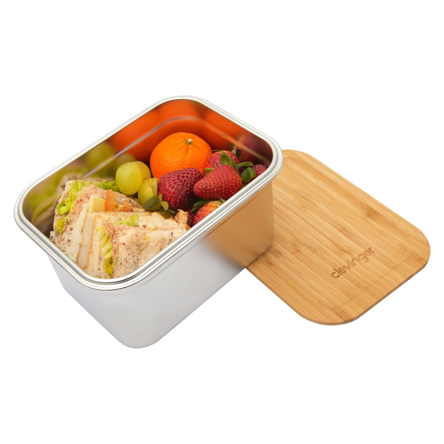 Clevinger Lunch Box Clevinger Stainless Steel Bamboo Extra Large Lunch Box 2000ml