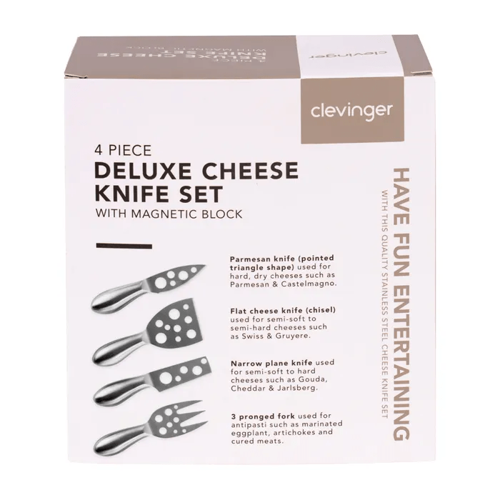 Clevinger Kitchen Knives Clevinger Hobson  4 Piece Stainless Steel Magnetic Cheese Knife Set