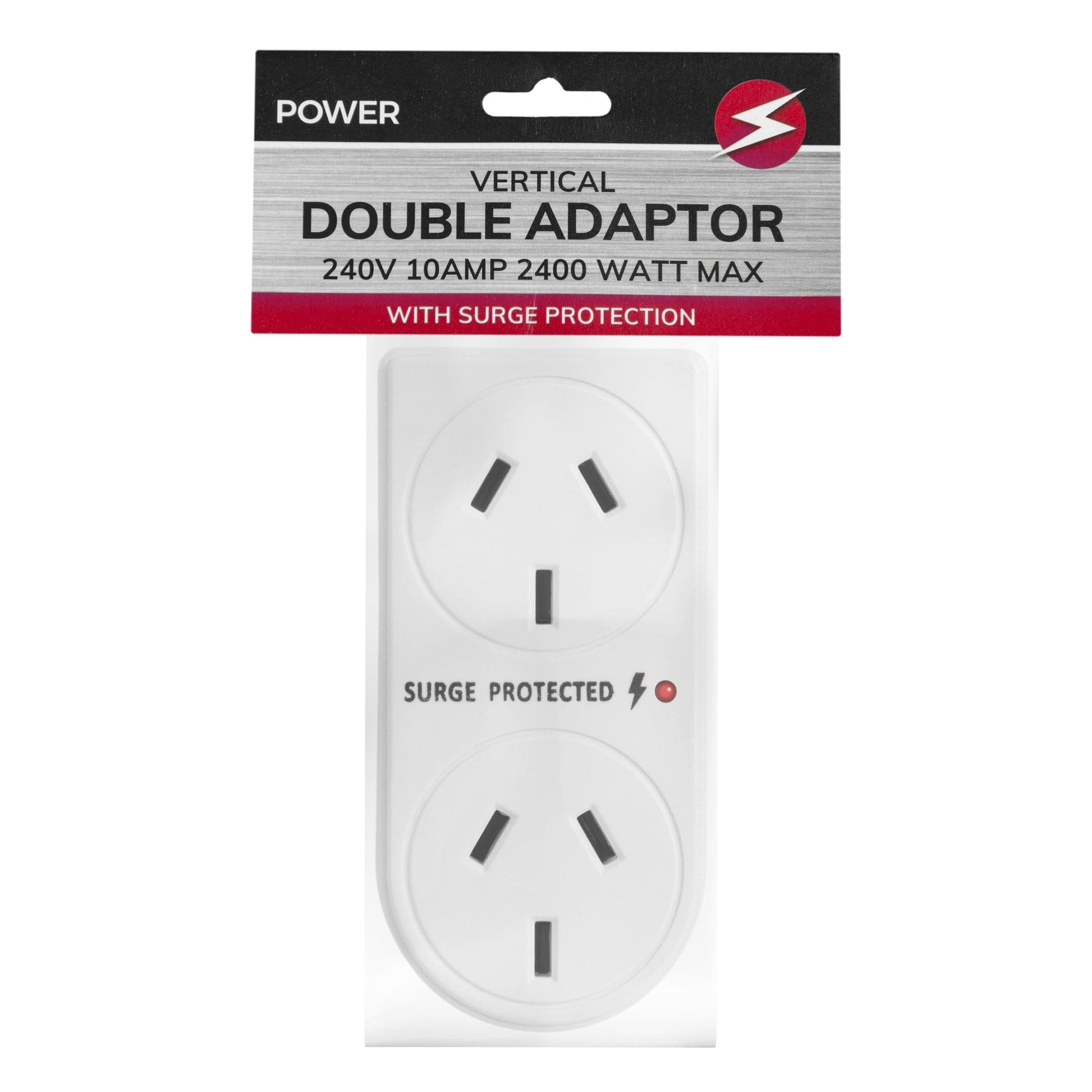 Living Today Extension Cords 2400W Double Vertical Adapter With Surge Protection