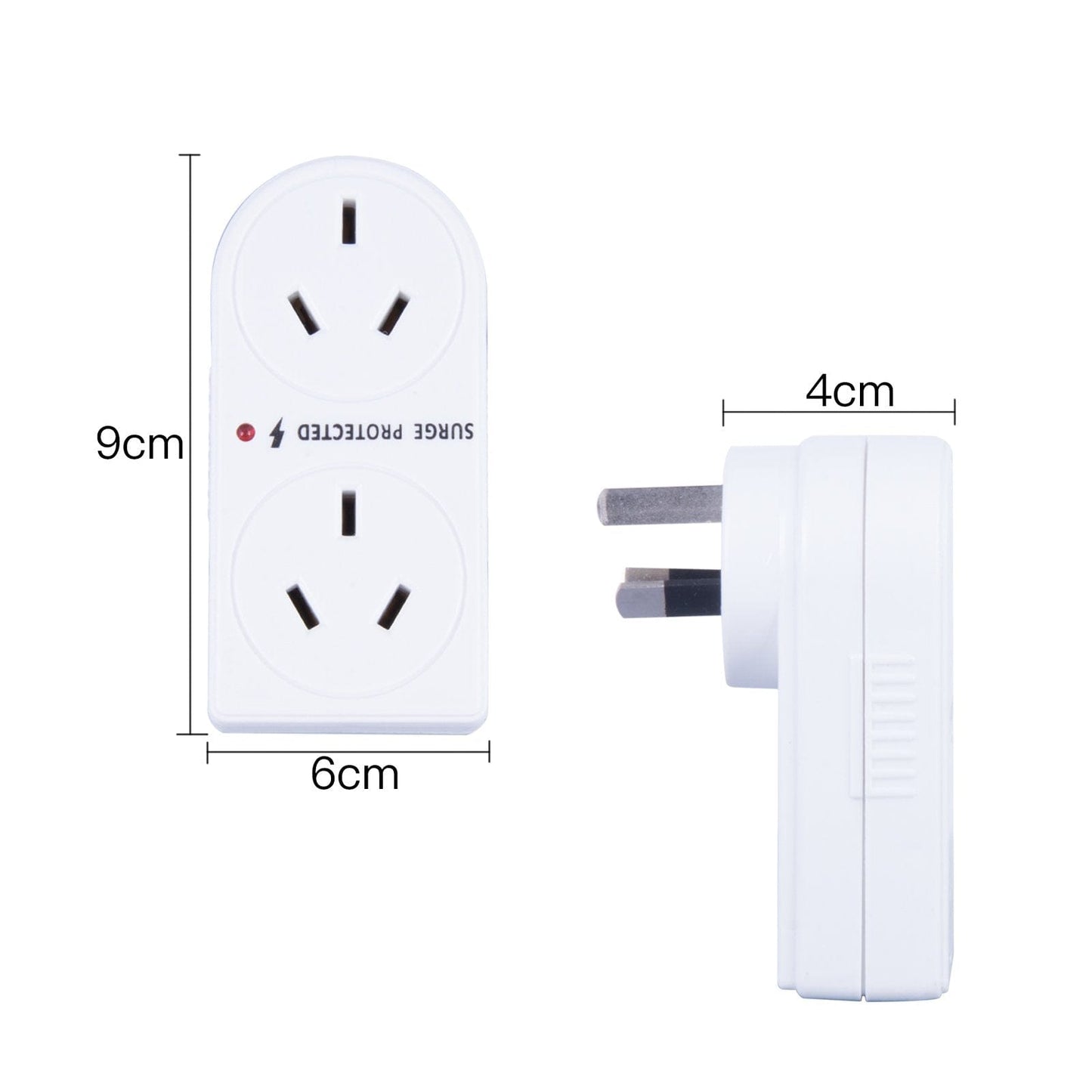 Living Today Extension Cords 2400W Double Vertical Adapter with Surge Protection