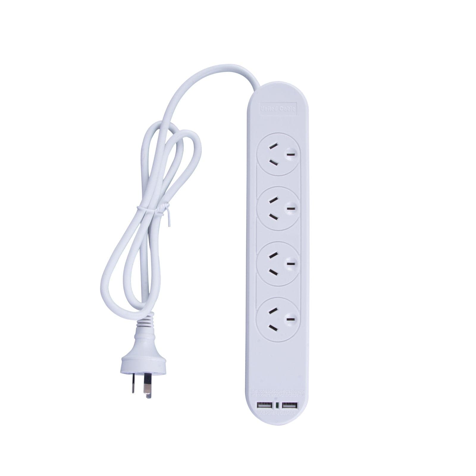 Living Today Extension Cords 4 Outlet Powerboard With Surge Protection and Dual USB Charger