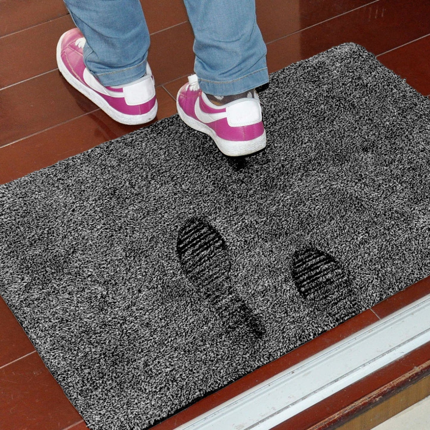 Living Today 2 x Super Absorbent Microfibre Doormat Non Slip Heavy Duty Dirt/Mud Rug Floor Carpet