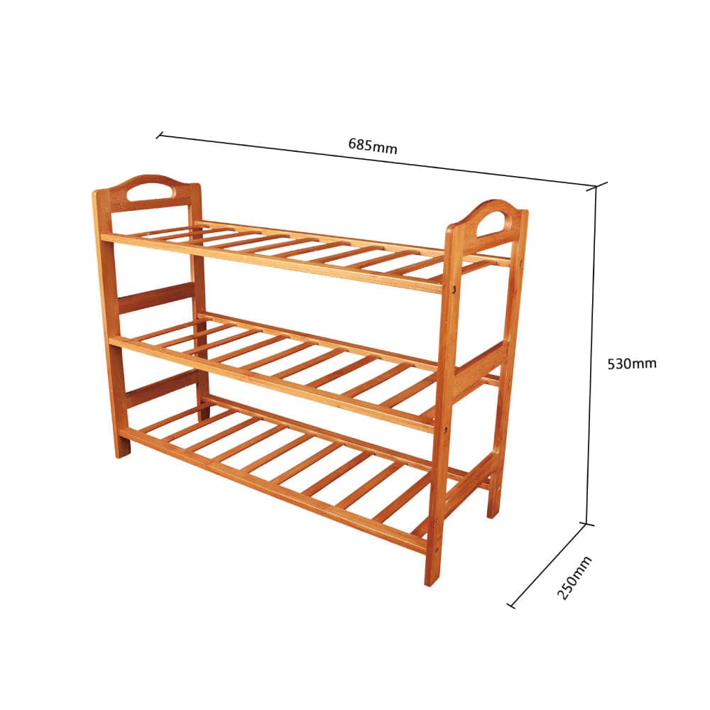 Living Today Shoe Racks & Organizers Bamboo 3 Tiers Layers  Storage Shoe Rack & Organiser