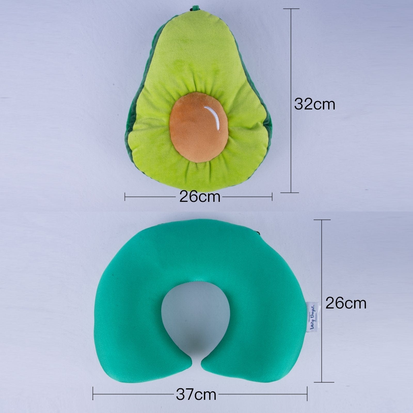 Lazy Dayz 2 Ways Reversible Microfibre Travel Pillow-Avocado/Watermelon