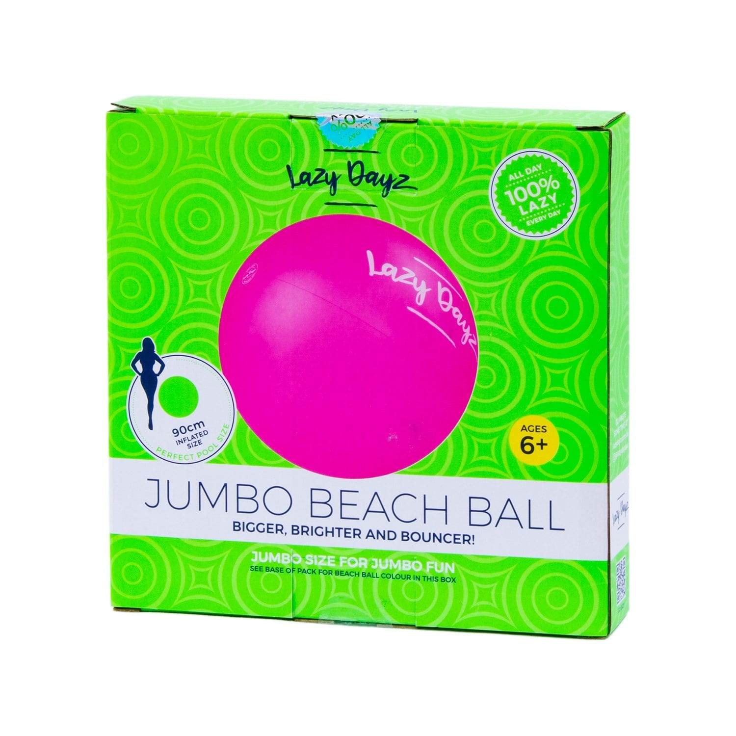 Lazy Dayz Inflatable 90cm Lazy Dayz Inflatable Jumbo Beach Ball - Pink