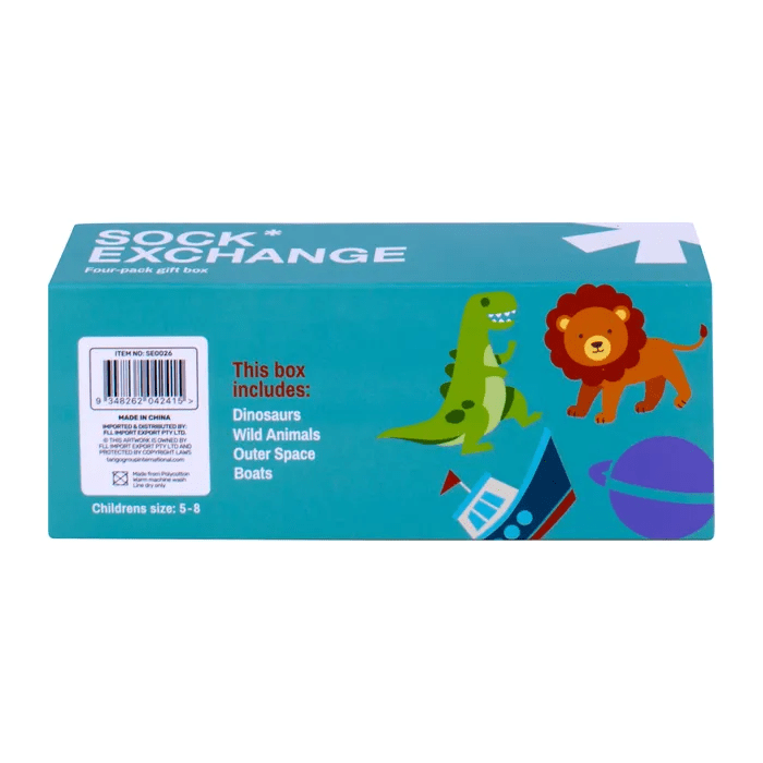 Sock Exchange Socks Gift Boxed 4 Pairs-Boys Assorted