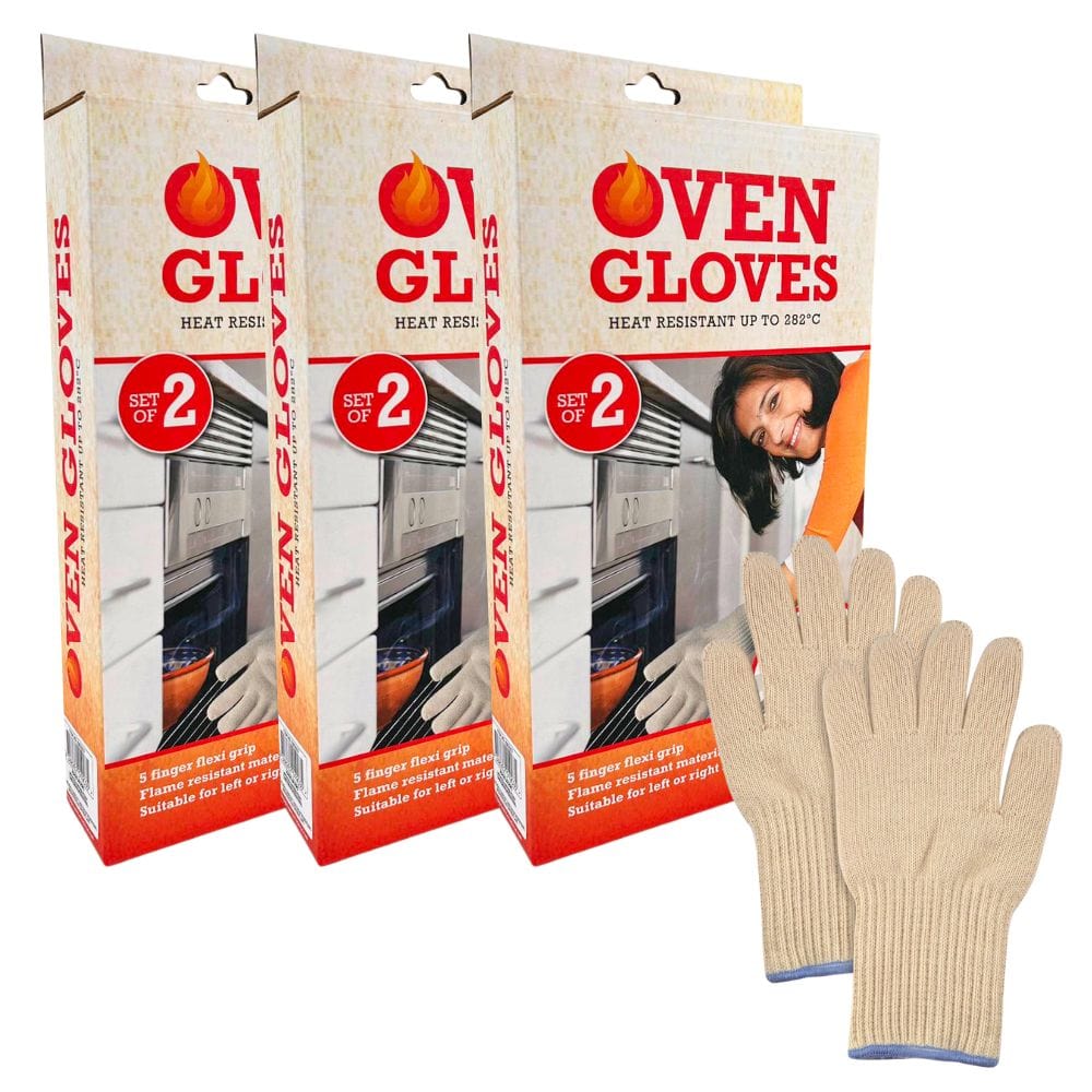 Living Today Kitchen 3 Pairs Oven Mitt BBQ Grill Gloves Heat Resistant Kitchen Hot Cooking Surfaces