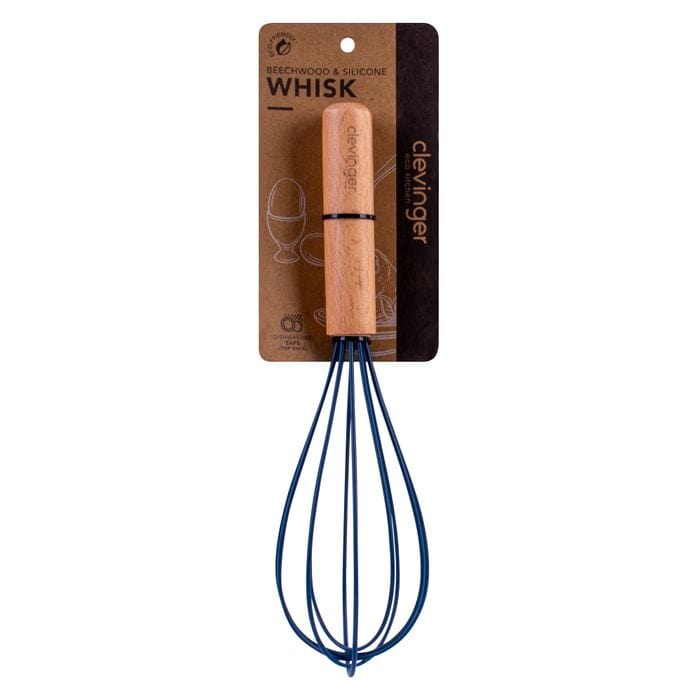 Clevinger 2pcs Beechwood & silicone whisk navy