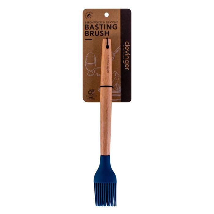 Clevinger 2pcs Beechwood & silicone basting brush navy