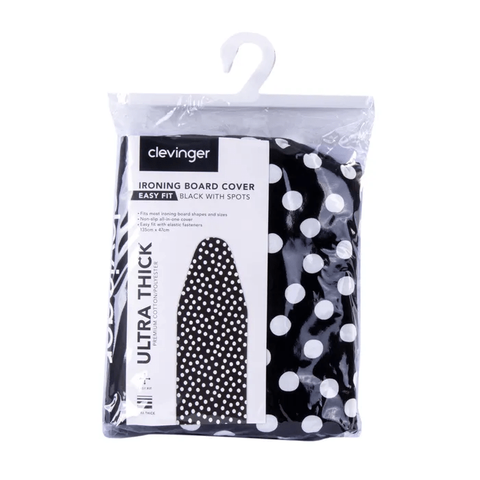 Clevinger Ironing Boards Ironing Board Cover Heat Resistant - Black Polkadot